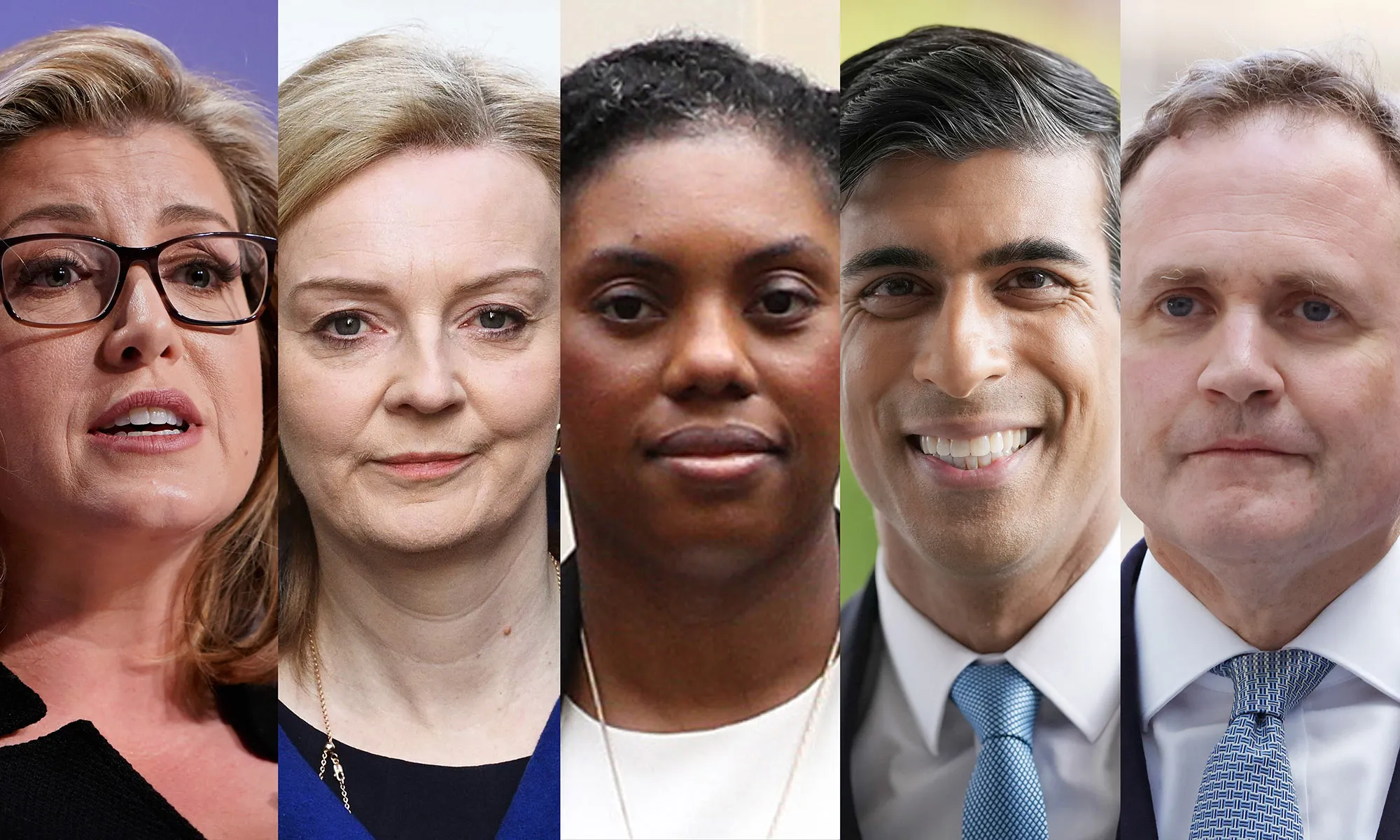 Penny Mordaunt, Liz Truss, Kemi Badenoch, Rishi Sunak, and Tom Tugendhat.&nbsp;