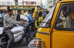 Traffic at the Begum Bazaar in Hyderabad, India, on March 10, 2014.
