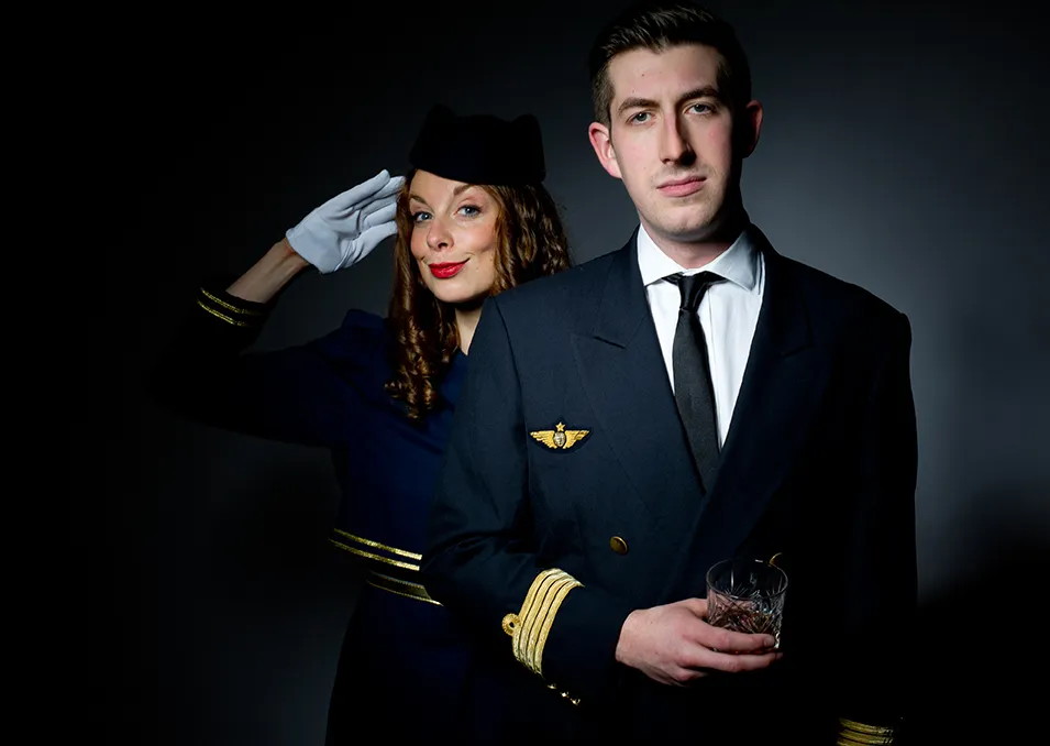 Pan Am actors Helen Duff and Patrick Warner. Source: Shuttlecock Inc.