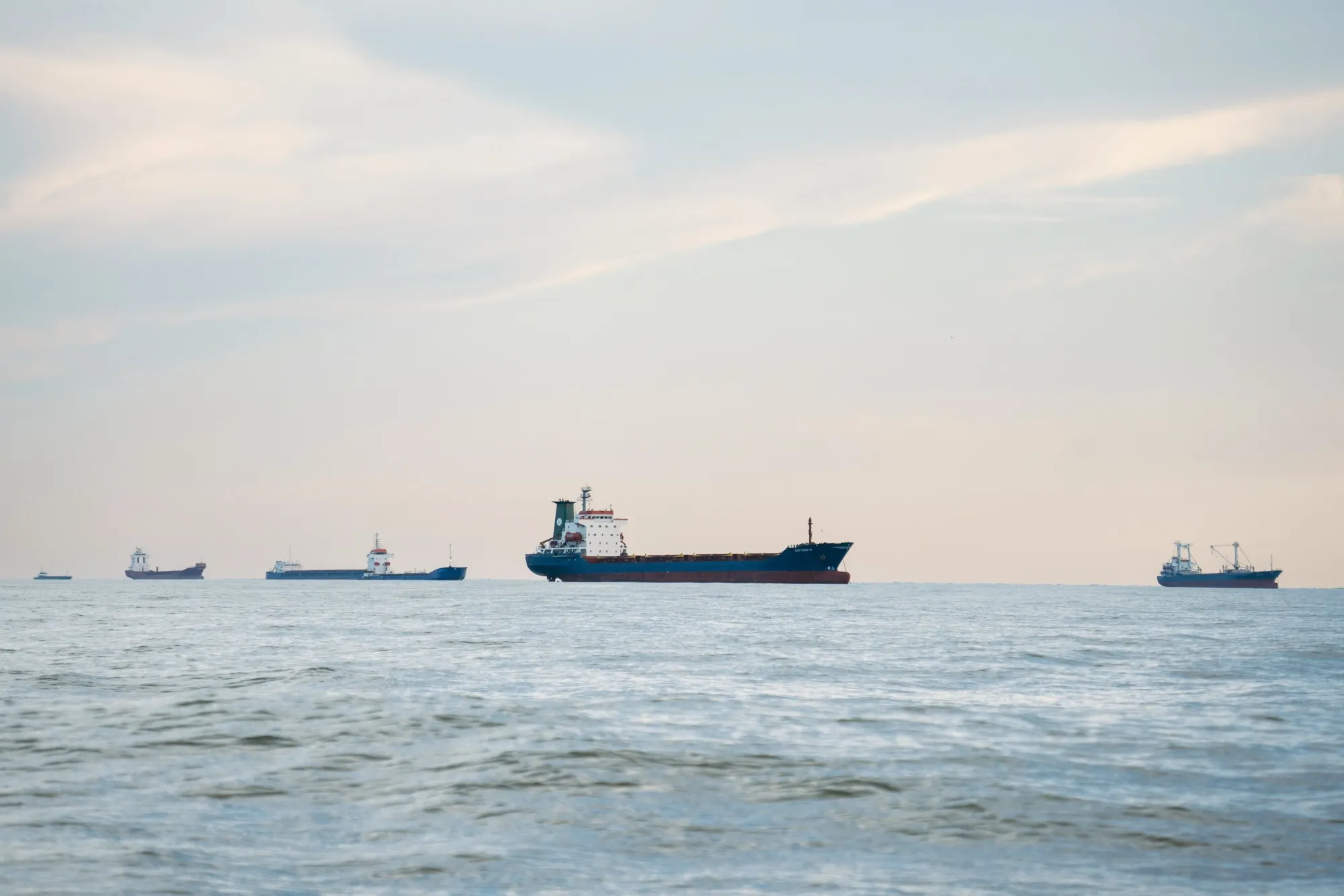 Bulk carriers in the Black Sea.