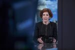 Loretta Mester, president and chief executive officer of the Federal Reserve Bank of Cleveland, gestures while speaking during a Bloomberg Television interview in London, U.K., on Wednesday, July 3, 2019.