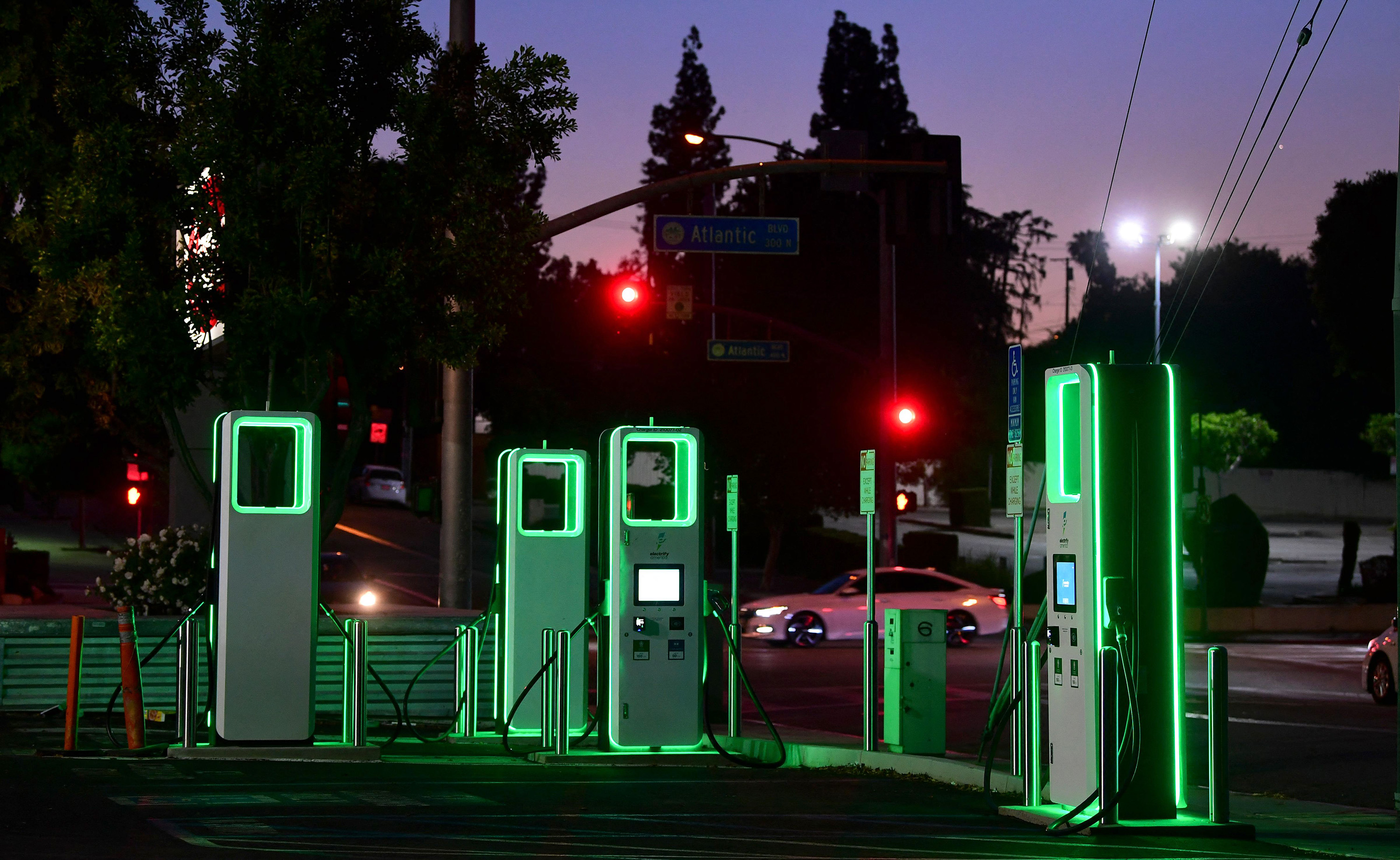 An Electric Vehicle charging station&nbsp;in Monterey Park, California.