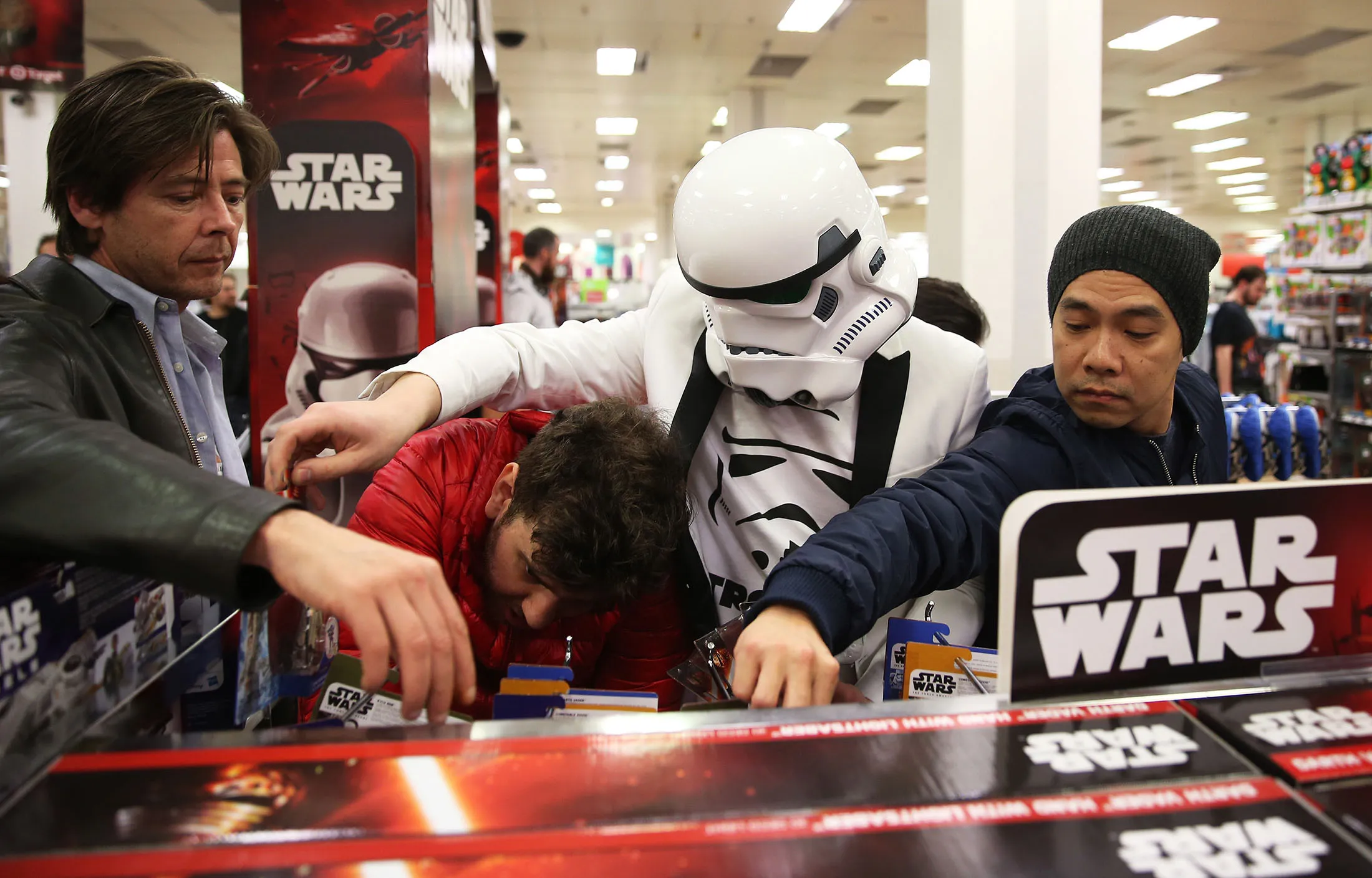 Shoppers browse Star Wars merchandise at a Target Australia department store in the suburb of Parramatta in western Sydney.
