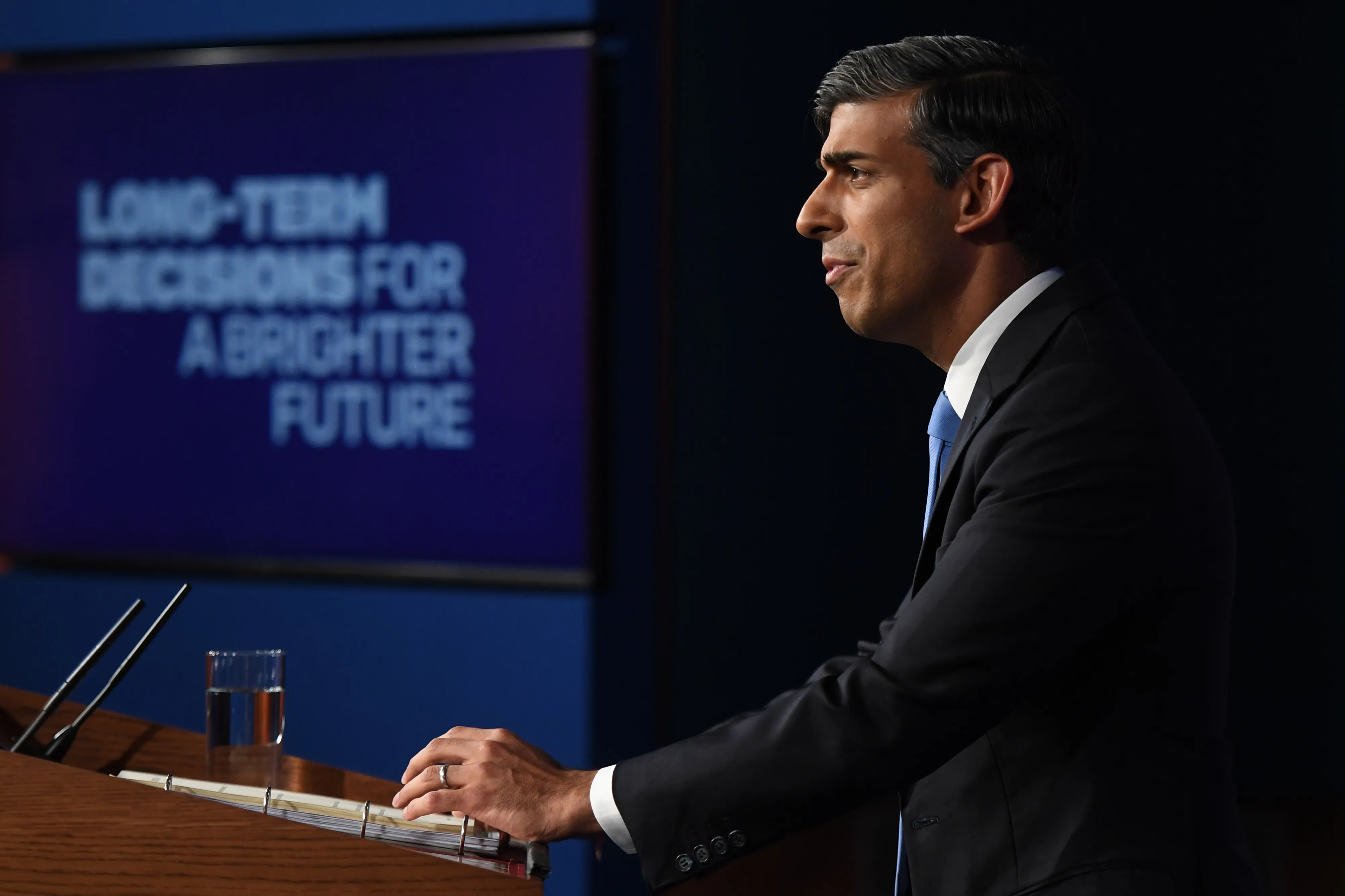 Rishi Sunak, UK prime minister, speaks at a news conference in Downing Street on Wednesday.