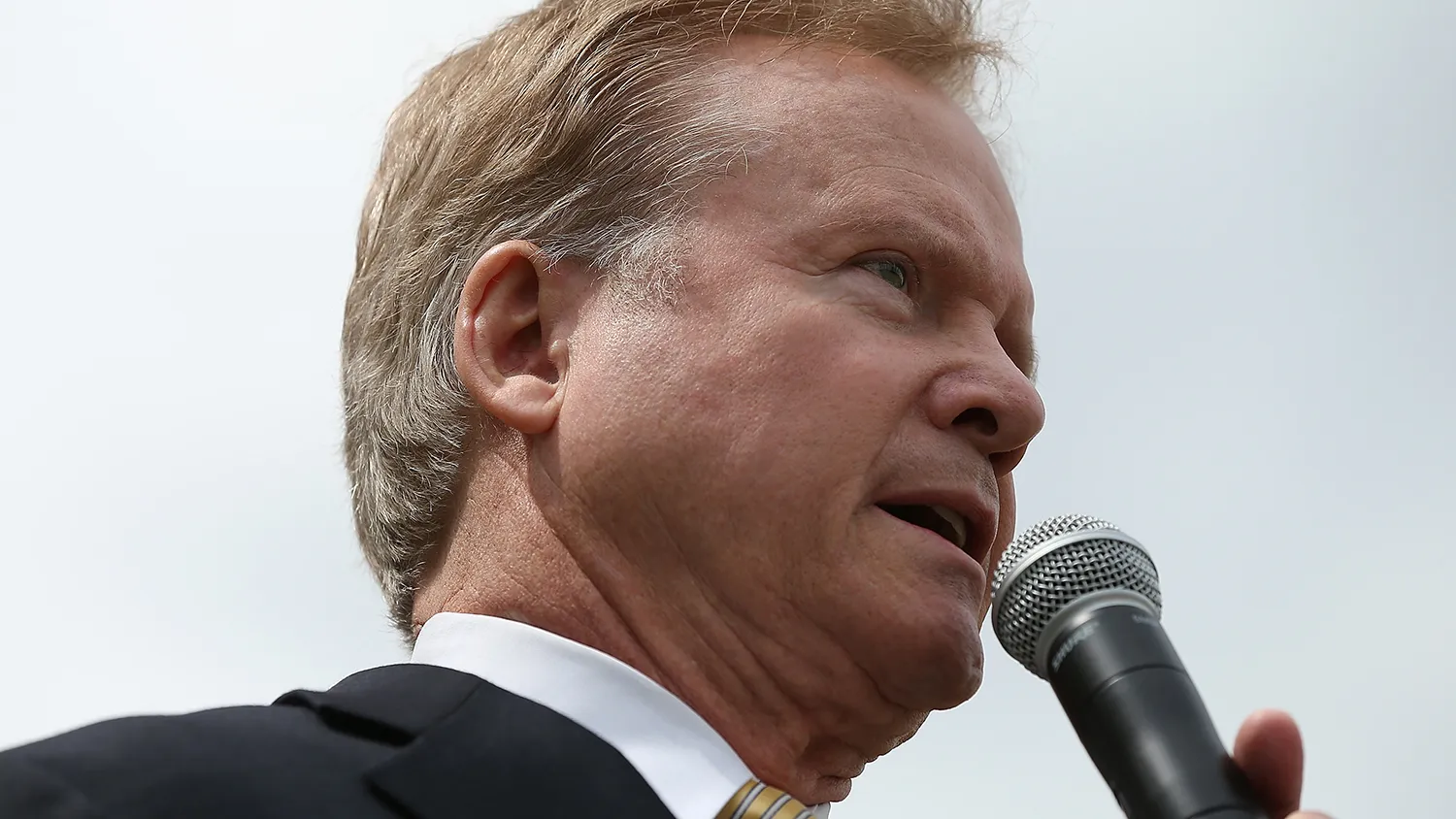 Former U.S. Sen. and Vietnam war veteran Jim Webb (D-VA) speaks during a ceremony commemorating the 40th anniversary of the fall of Saigon near the Vietnam Veterans Memorial April 30, 2015 in Washington, DC.
