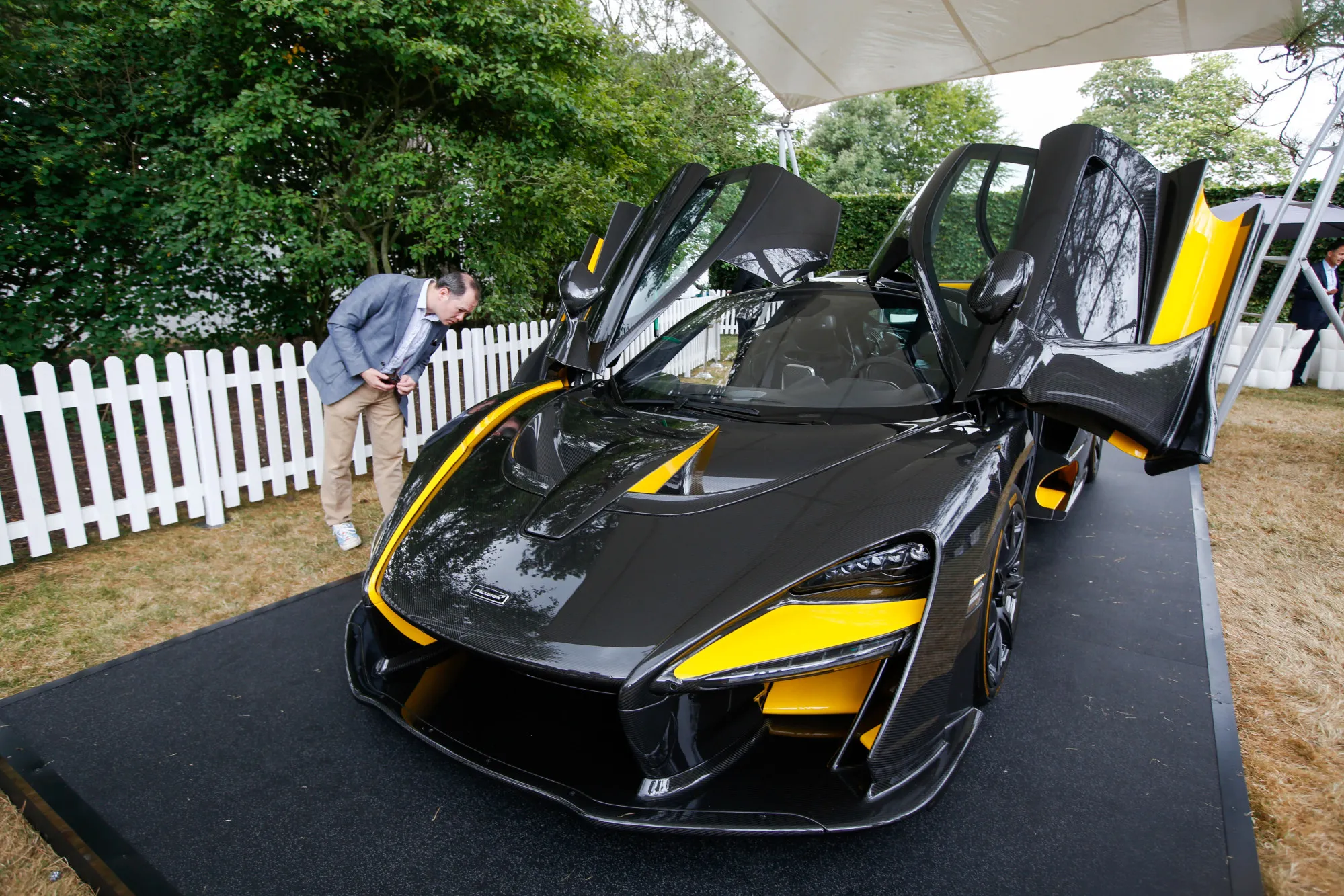 A McLaren Senna&nbsp;on display at the Goodwood Festival of Speed near Chichester, U.K. in 2018.