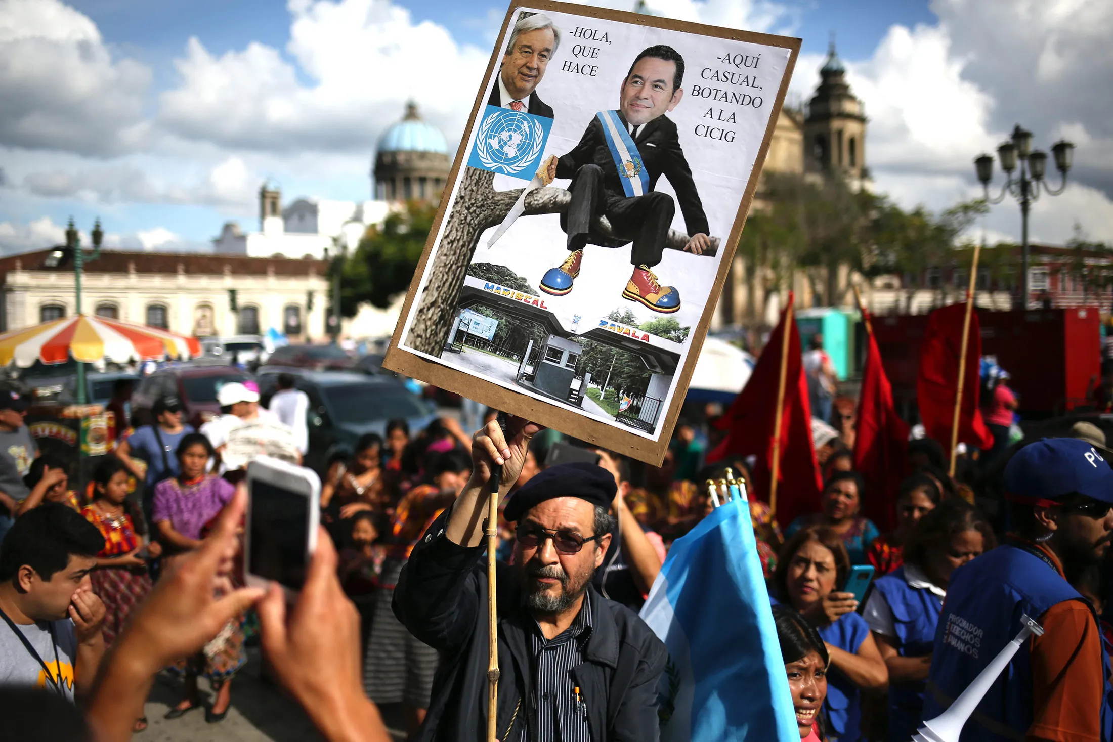 A protest against Guatemalan President Jimmy Morales in Guatemala City, on Aug. 26.

