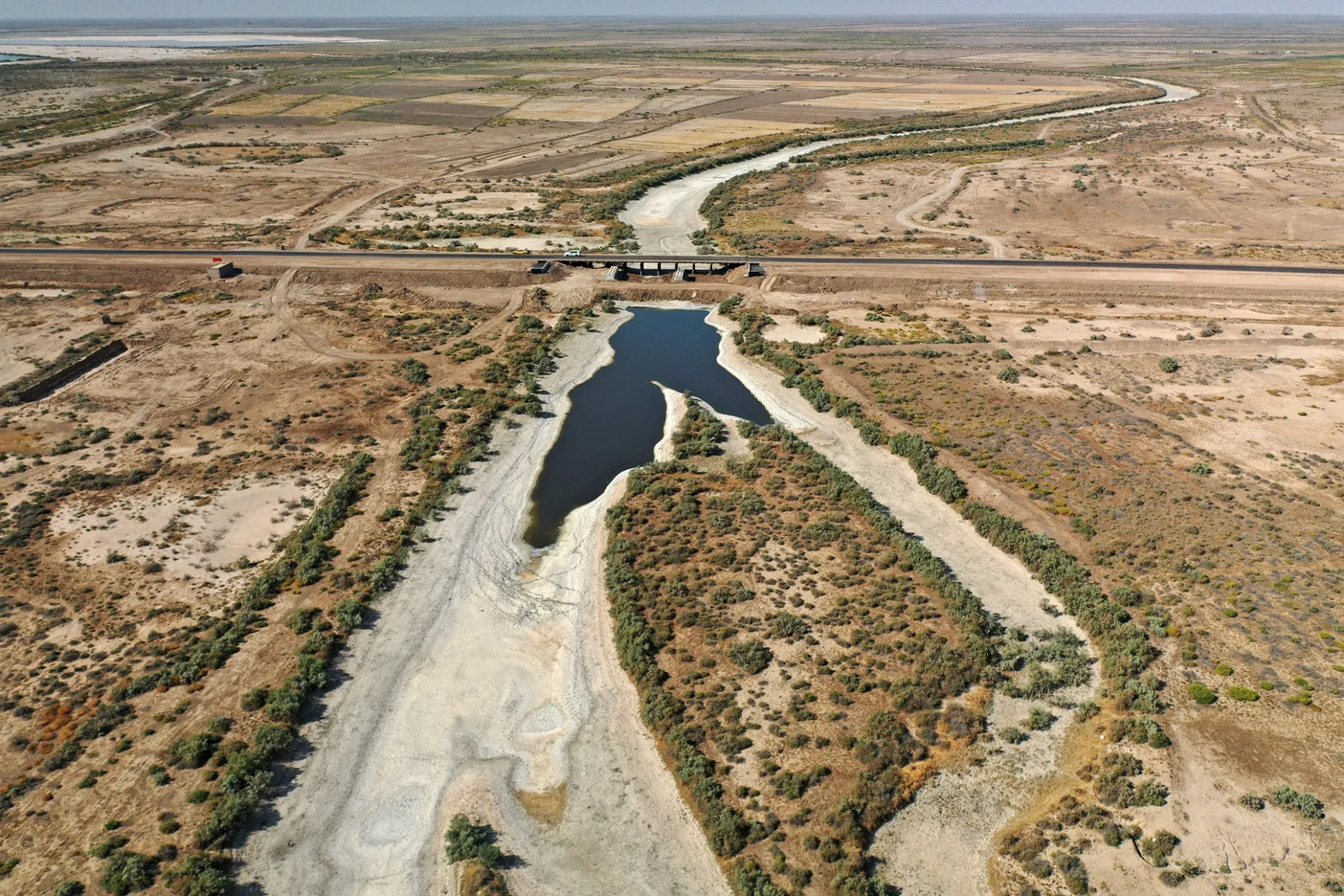 A dried up river bed in the al-Huwaiza Marshes south of Baghdad in September.