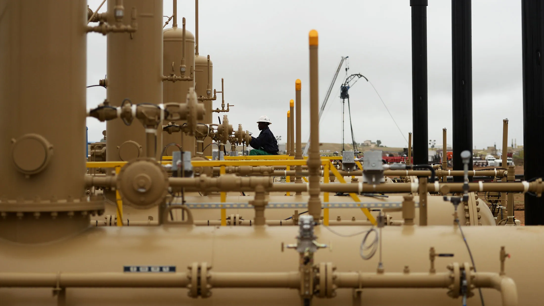 A fracking facility and drill site near Fort Lupton, Colorado.
