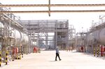 A processing department in the Khurais oil field in Khurais, Saudi Arabia.