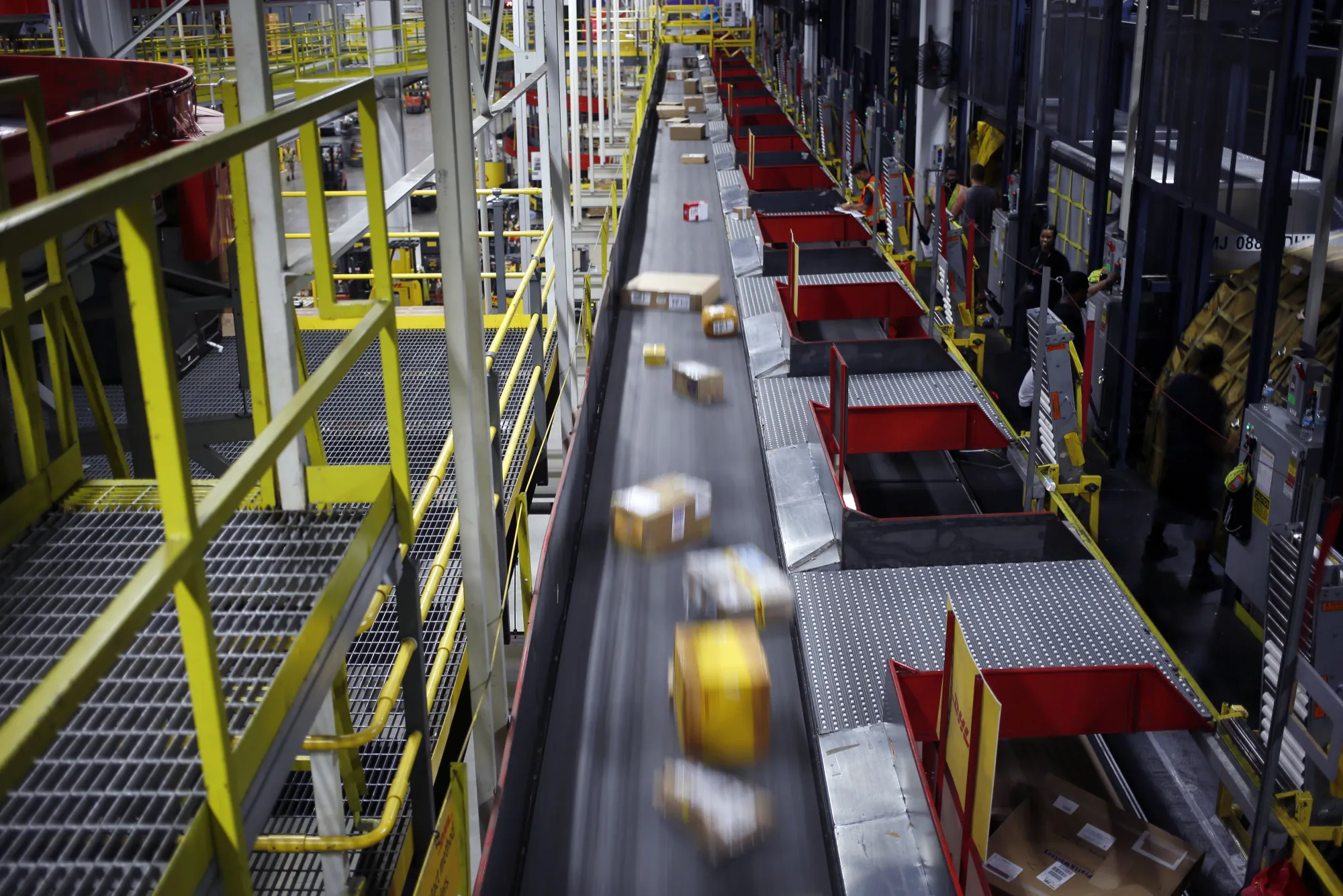 Inside The DHL Worldwide Express Hub Facility As Deutsche Post Profit Jumps