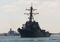 A picture taken on October 12, 2012 from the Egyptian port of Ismalia, 120 kilometers northeast of Cairo, shows US army destroyer USS Porter crossing the Suez Canal. The USS Porter just completed its tour of war games with the US Navy carrier strike group in the Persian Gulf, near to coast of Iran, the Gulf of Aden and the Arabian Sea. AFP PHOTO/STR (Photo credit should read STR/AFP/GettyImages)