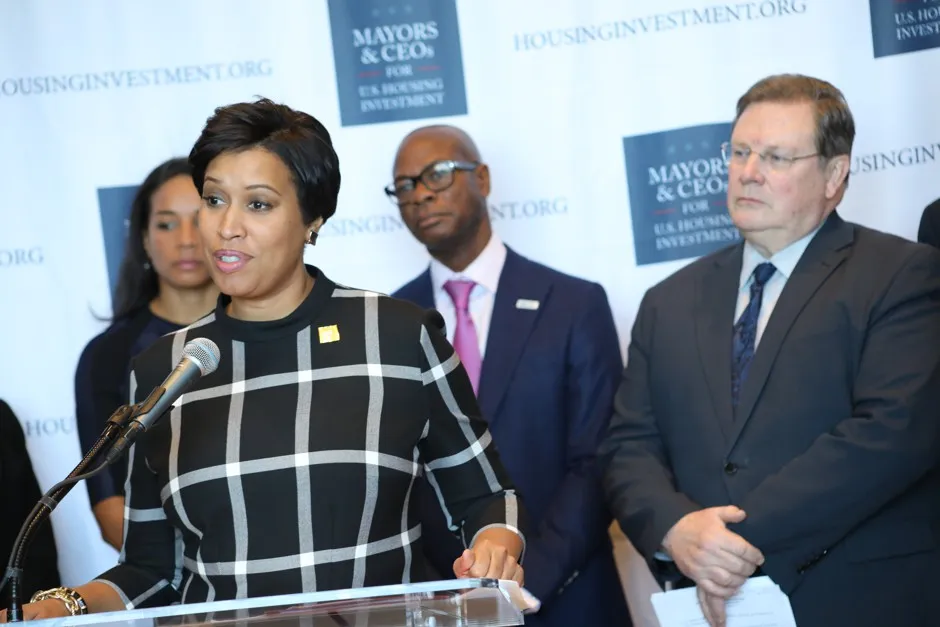 D.C. Mayor Muriel Bowser addresses the homelessness crisis on Thursday.