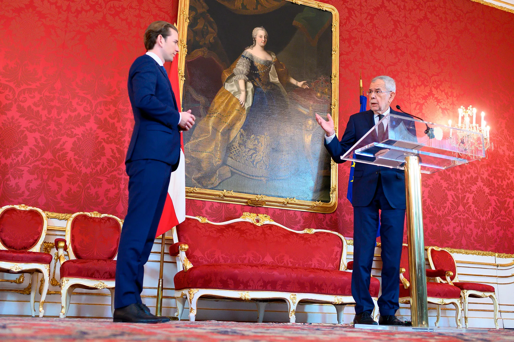 Van der Bellen and Sebastian Kurz on Oct. 7.