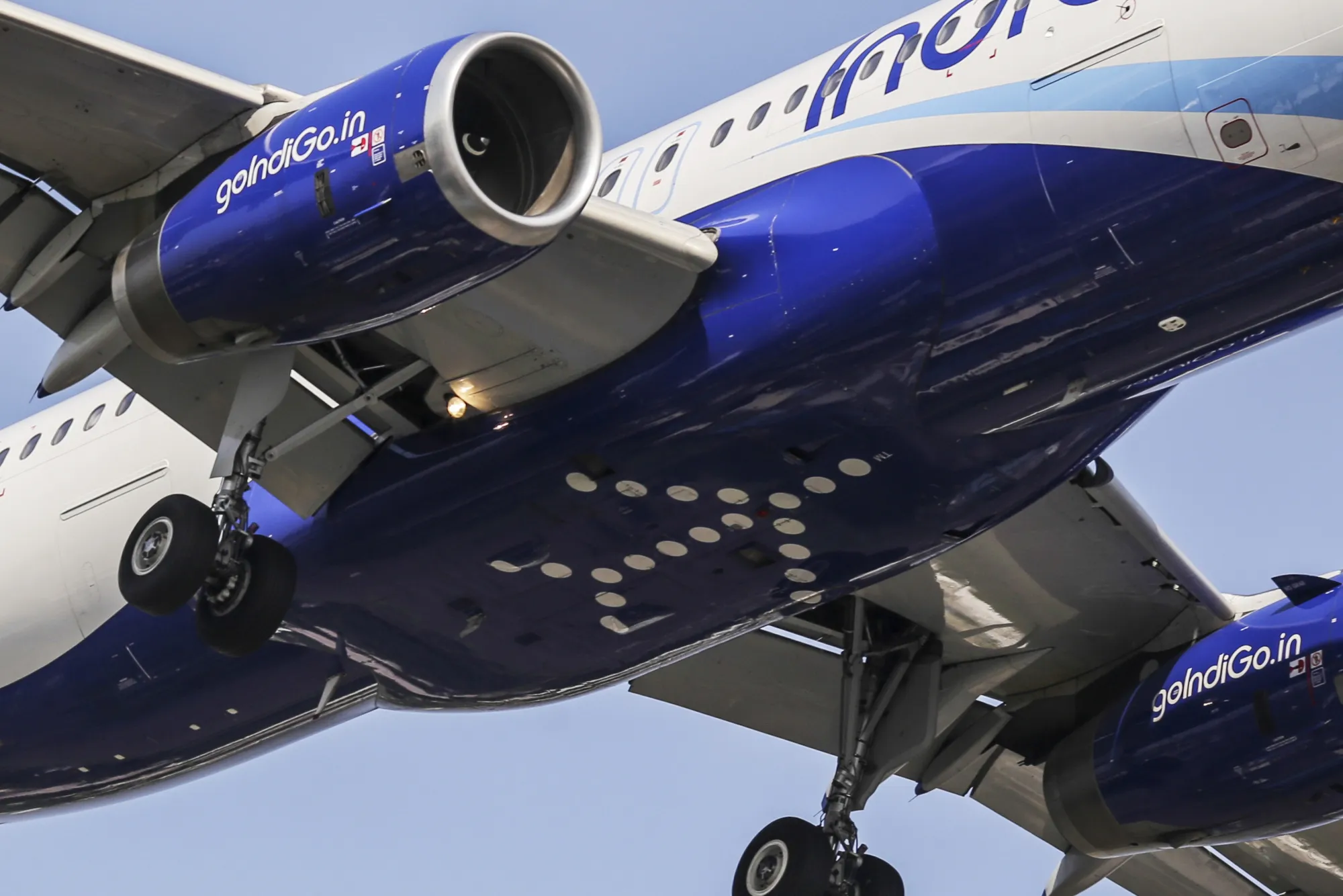 An aircraft operated by IndiGo prepares to land at Chhatrapati Shivaji International Airport in Mumbai, India.