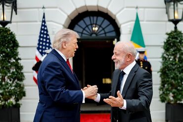 US President Trump meets with Brazilian President Lula da Silva at the White House