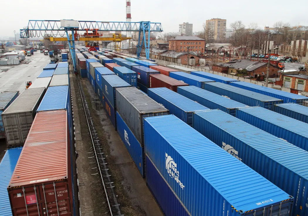 Shipping containers at a&nbsp;depot in Moscow.