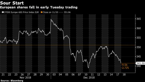 Europe's Stocks Fall as Souring Sentiment Lingers in Market