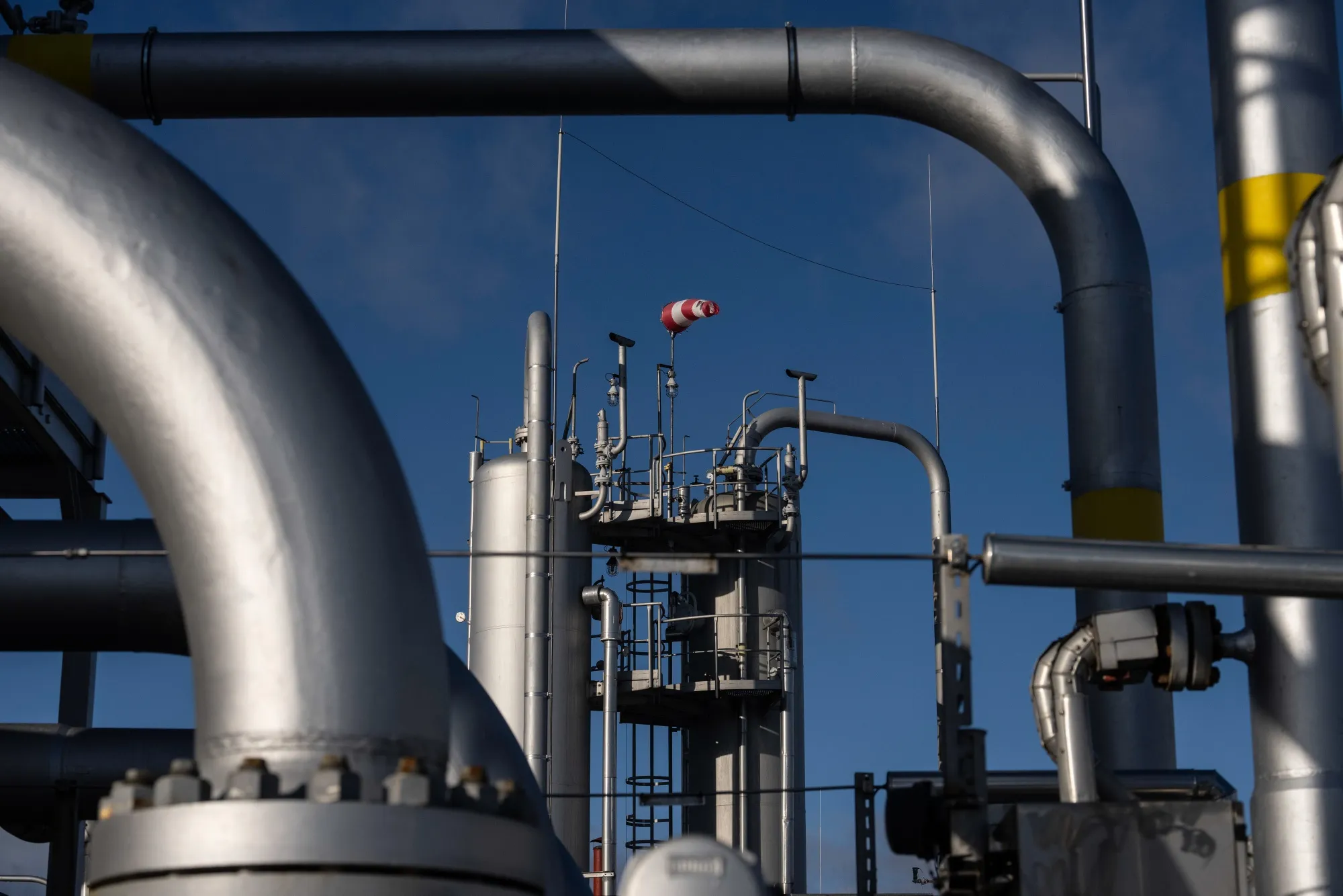 Pipework at the underground gas storage facility operated by Gas Storage CZ AS, in Haje, Czech Republic.