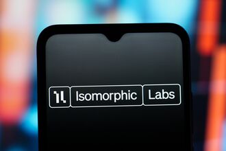 In this photo illustration, the Isomorphic Labs logo is seen