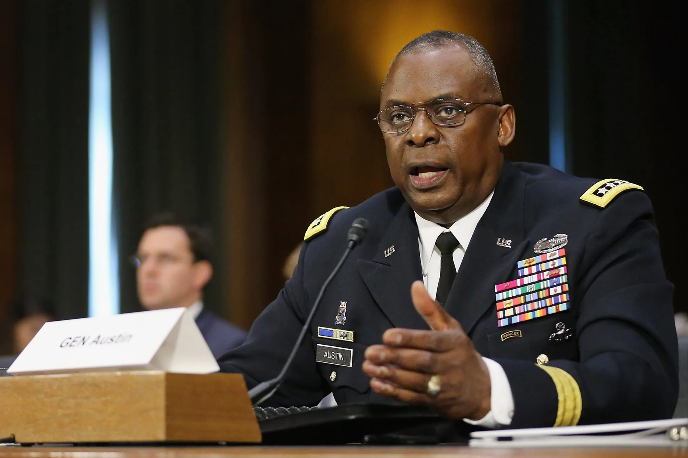 Gen. Lloyd Austin speaks during a Senate hearing in 2015.