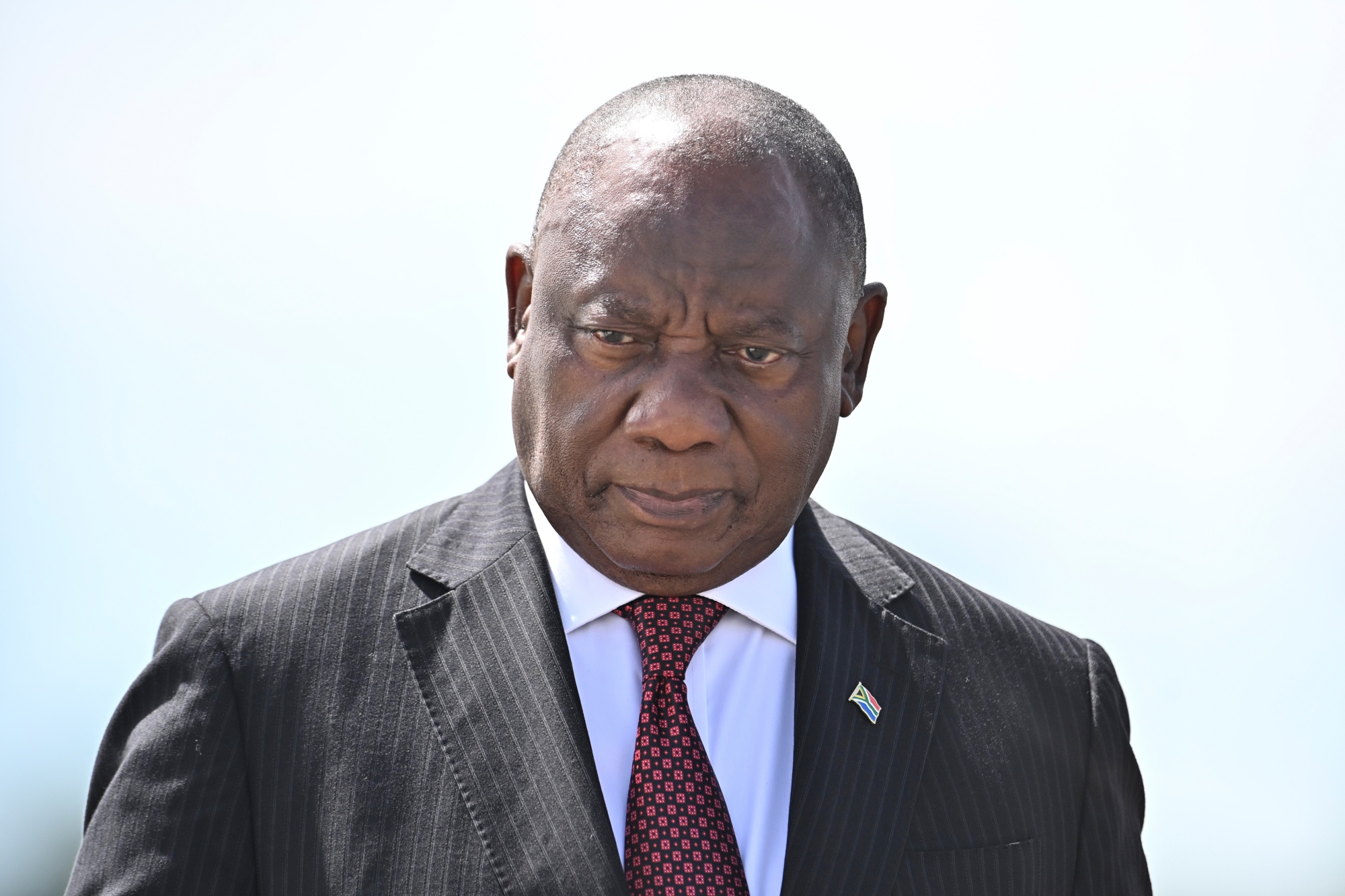Cyril Ramaphosa, South Africa's president, arrives for a meeting with Luiz Inacio Lula da Silva, Brazil's president, not pictured, at Planalto Palace in Brasilia, Brazil, on Monday, March 9, 2026. Ramaphosa's visit to Brazil will focus on enhancing diplomatic and political relations, as well as economic and commercial relations between the two countries. Photographer: Ton Molina/Bloomberg