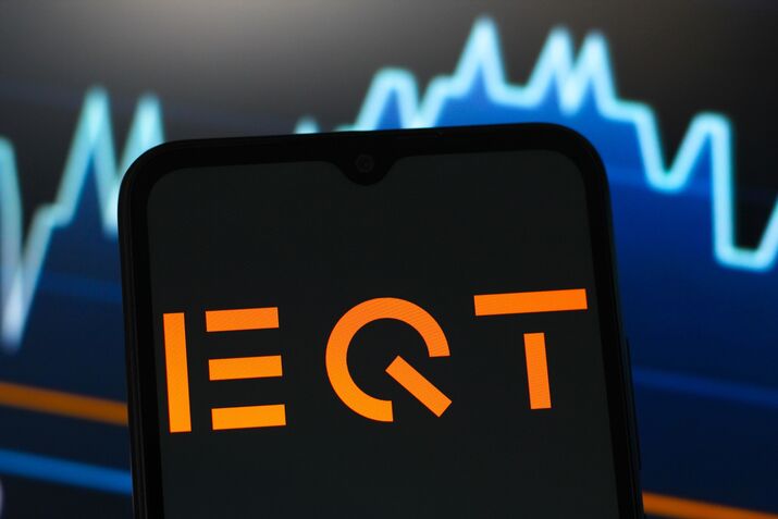 In this photo illustration, the EQT AB logo is seen