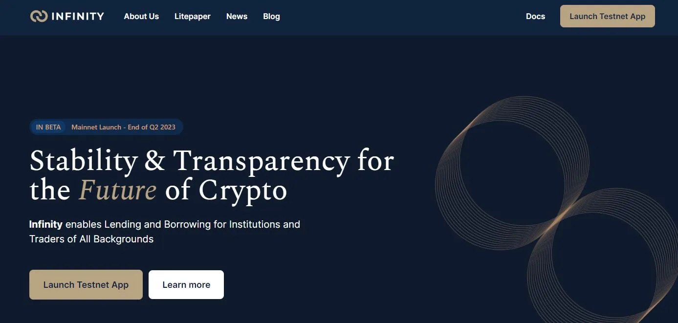The&nbsp;Infinity website.