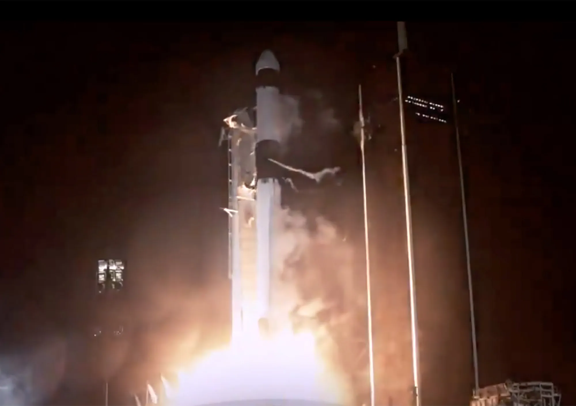 A Falcon rocket blasts off from Kennedy Space Center, on Aug. 29.&nbsp;