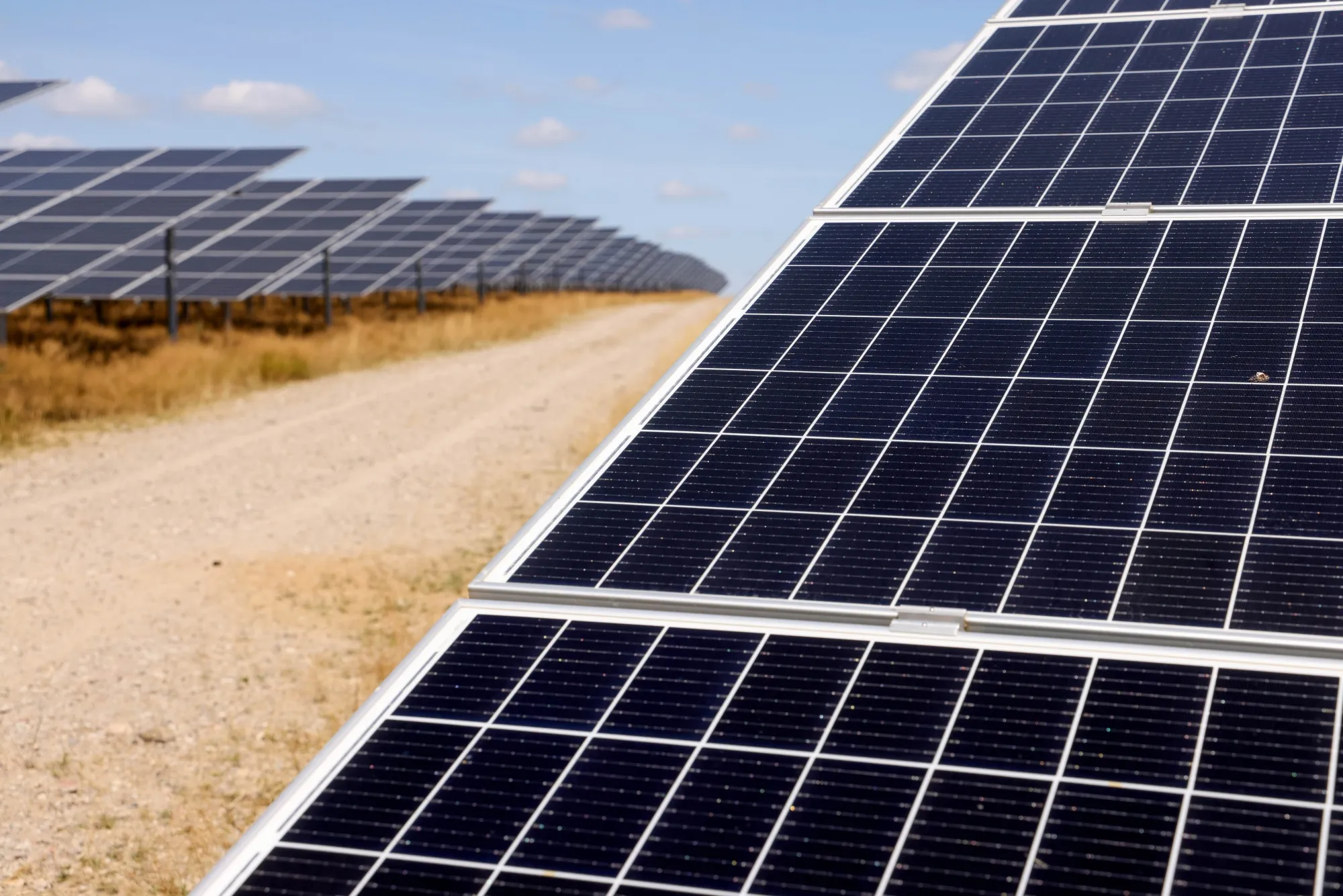 Solar panels in Werneuchen, Germany.