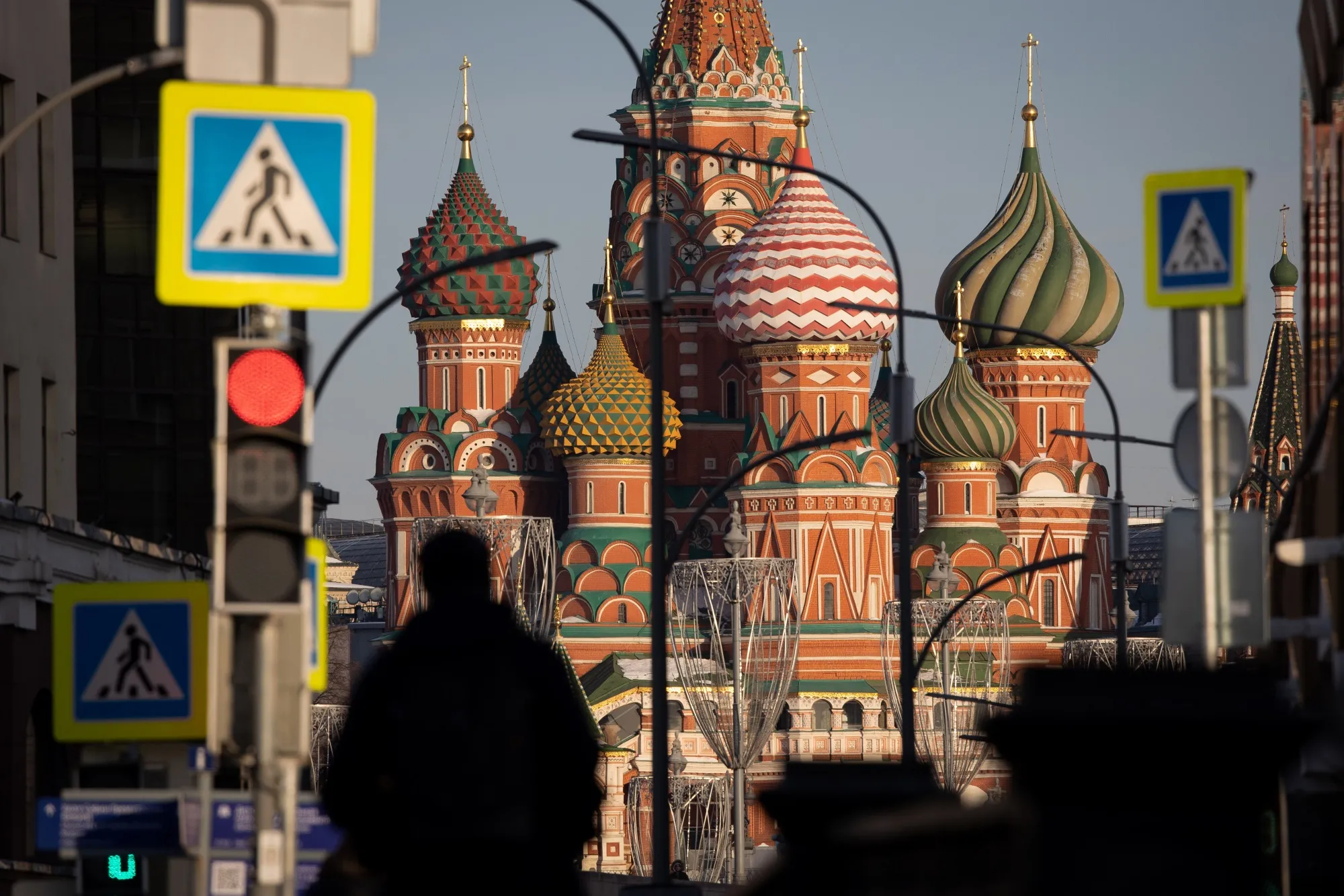 The domes of Saint Basil's Cathedral in Moscow