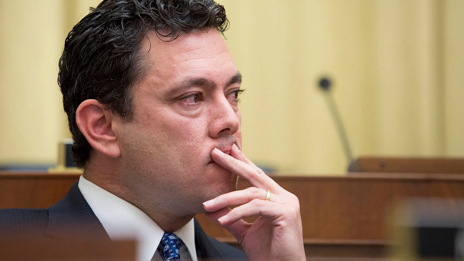 Rep. Jason Chaffetz (R-UT) listens to testimony from Joseph Clancy, acting director of the United States Secret Service, during a House Judiciary Committee Hearing entitled 'Oversight of the United States Secret Service,' on Capitol Hill, November 19, 2014 in Washington, DC.
