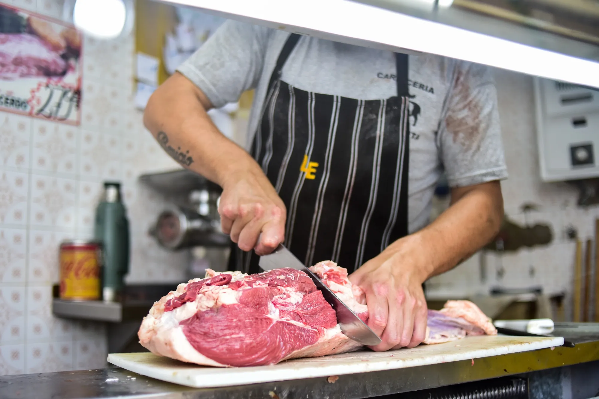 A butcher cuts beef&nbsp;in Buenos Aires, Argentina.&nbsp;