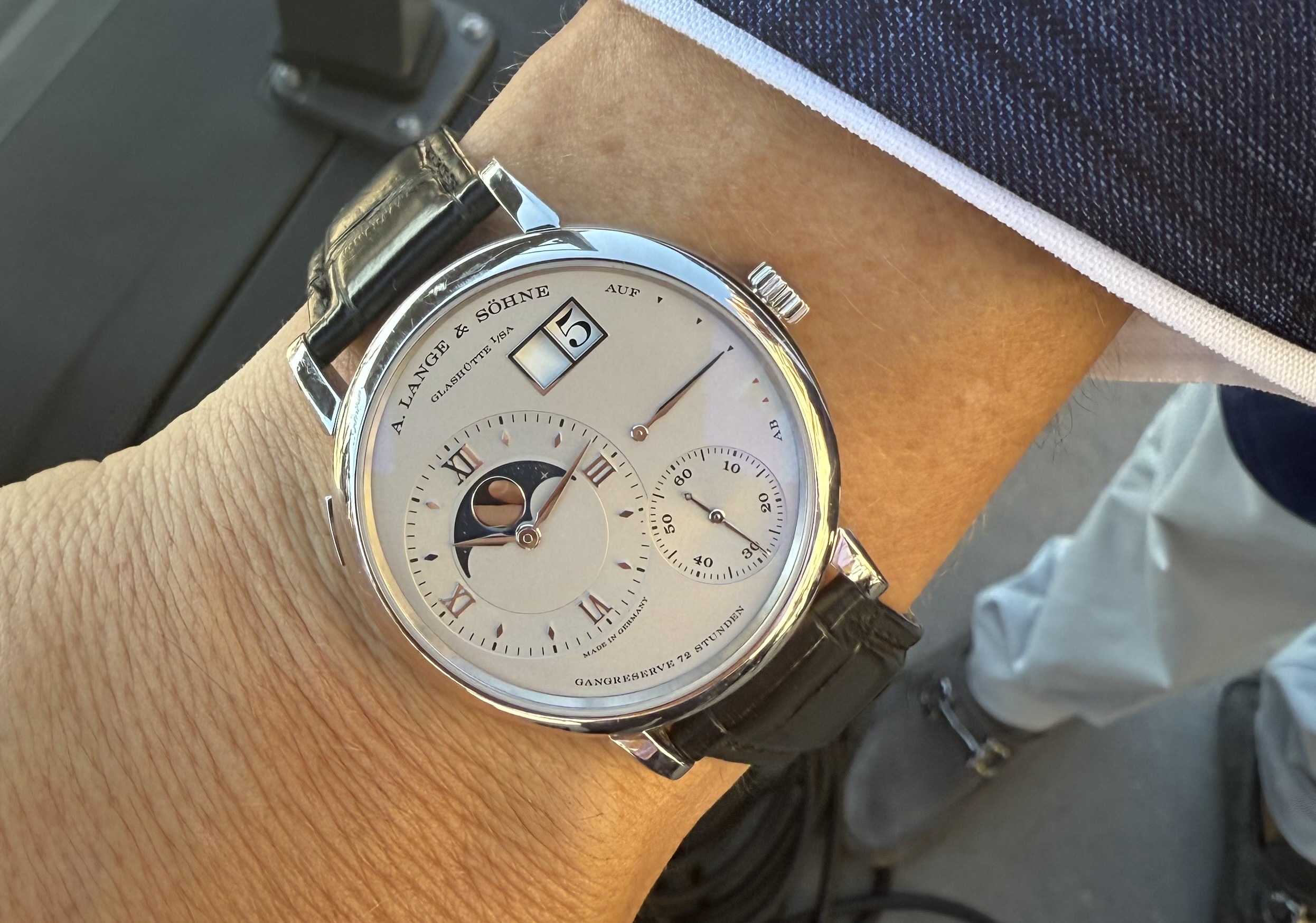 A Lange 1 Moonphase worn by Bloomberg’s own Barry Ritholtz! This is not Barry’s first appearance in “What’s Up Your Sleeve” — and I doubt it will be his last. Photographer: Chris Rovzar&#x2F;Bloomberg