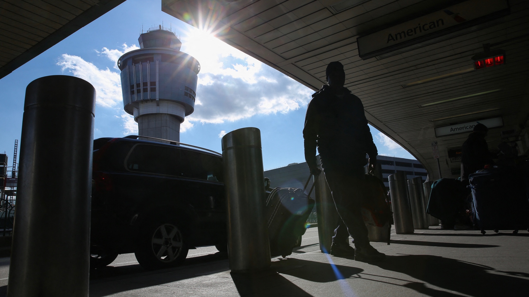 The air traffic tower at LaGuardia Airport in New York. 