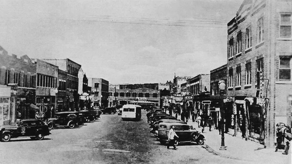 A view of Greenwood Avenue before it was destroyed in the 1921 race massacre.&nbsp;