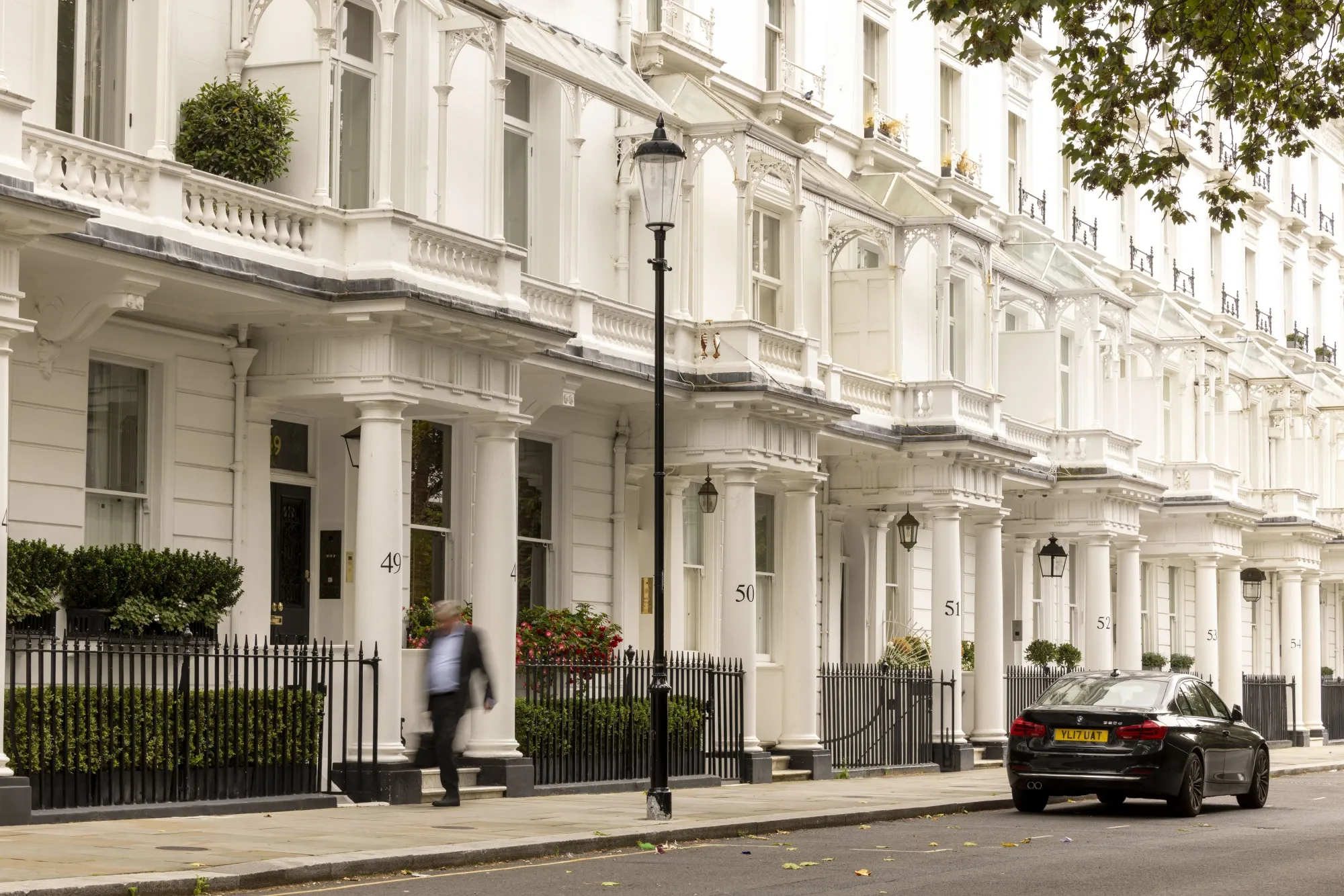 Luxury properties in the Kensington and Chelsea district of London.