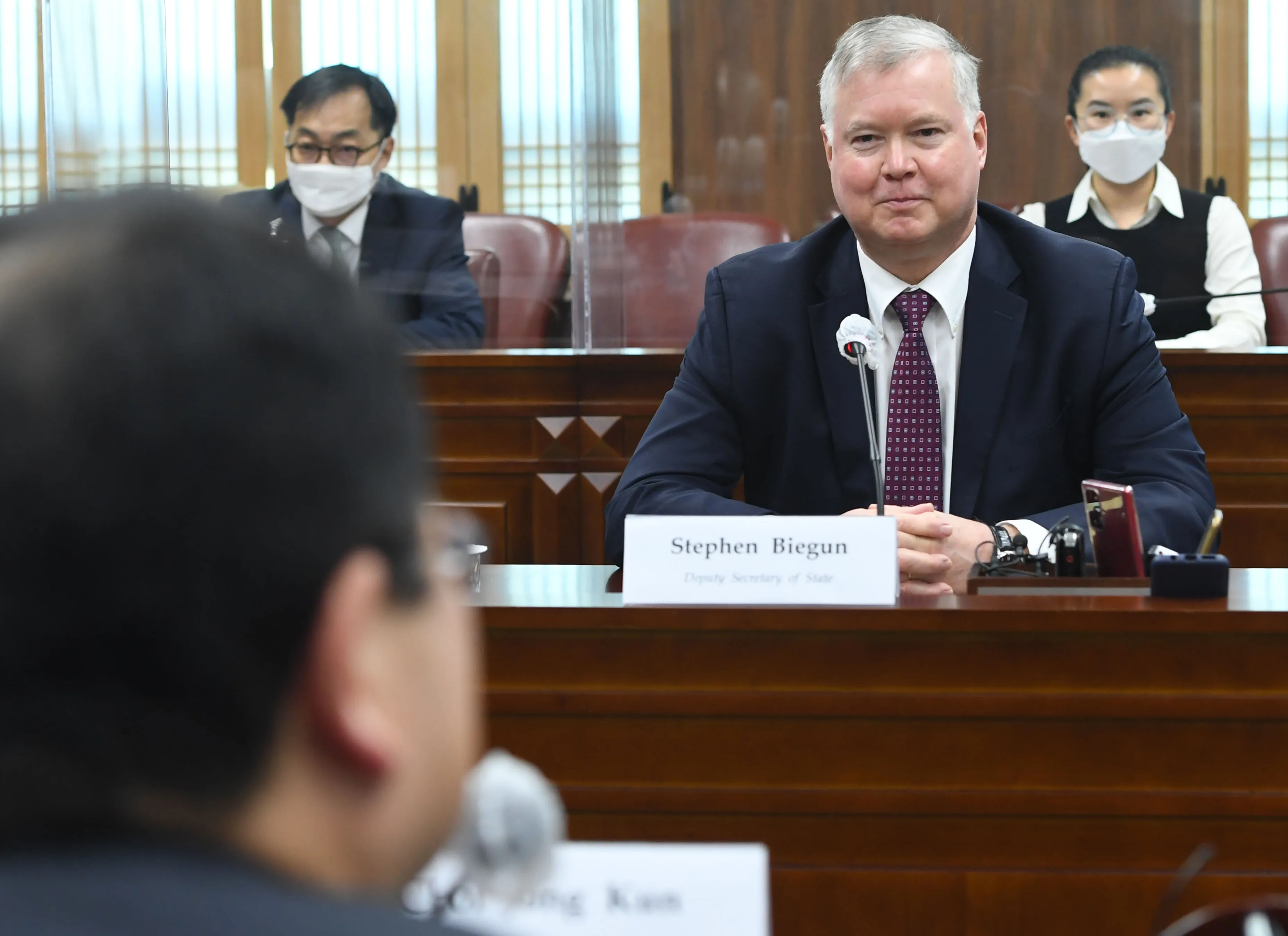 Stephen Biegun&nbsp;during a meeting at the Ministry of Foreign Affairs in Seoul, on Dec. 9.