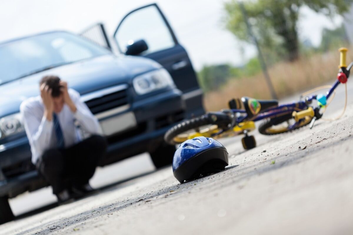 Telephone Lifting A Car Crash With Road Signs. This Illustration