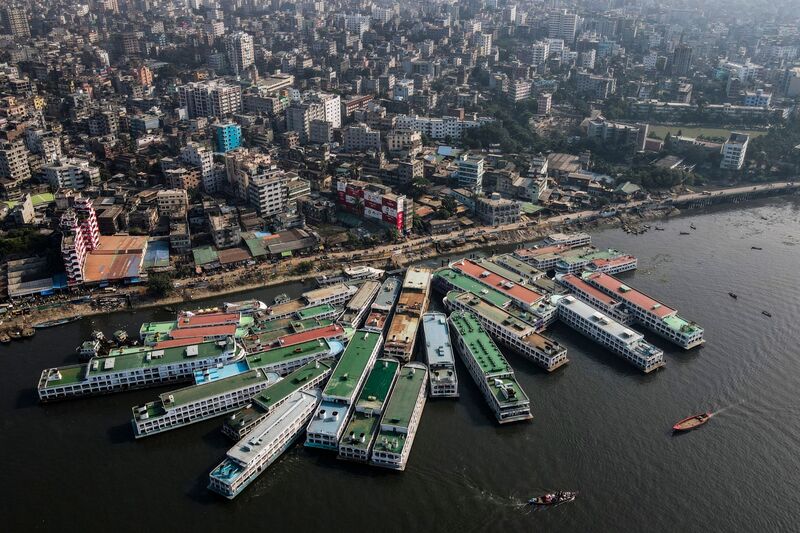 Ferry boats in Bangladesh’s capital, Dhaka.