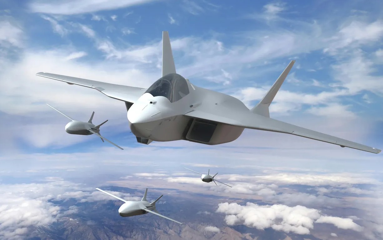 A rendering of the Future Combat Air System. Photographer: Airbus