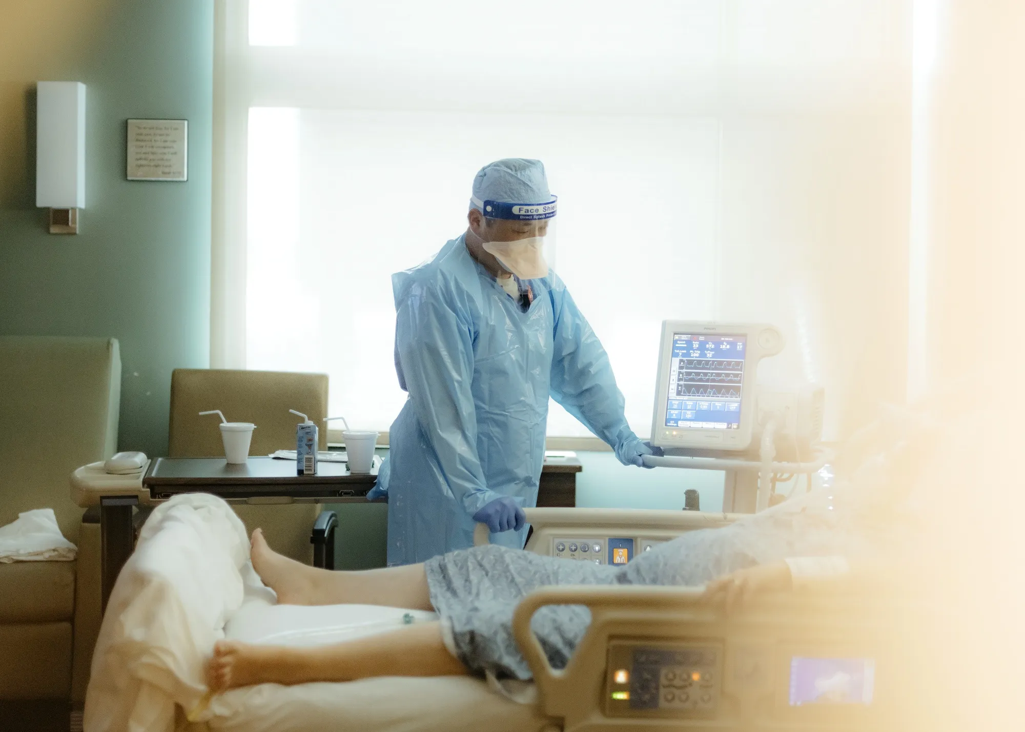 A nurse checks on a patient in the ICU Covid-19 ward. Covid “radically altered” the main five causes of death for the first time in 30 years, displacing stroke, the publication said.
