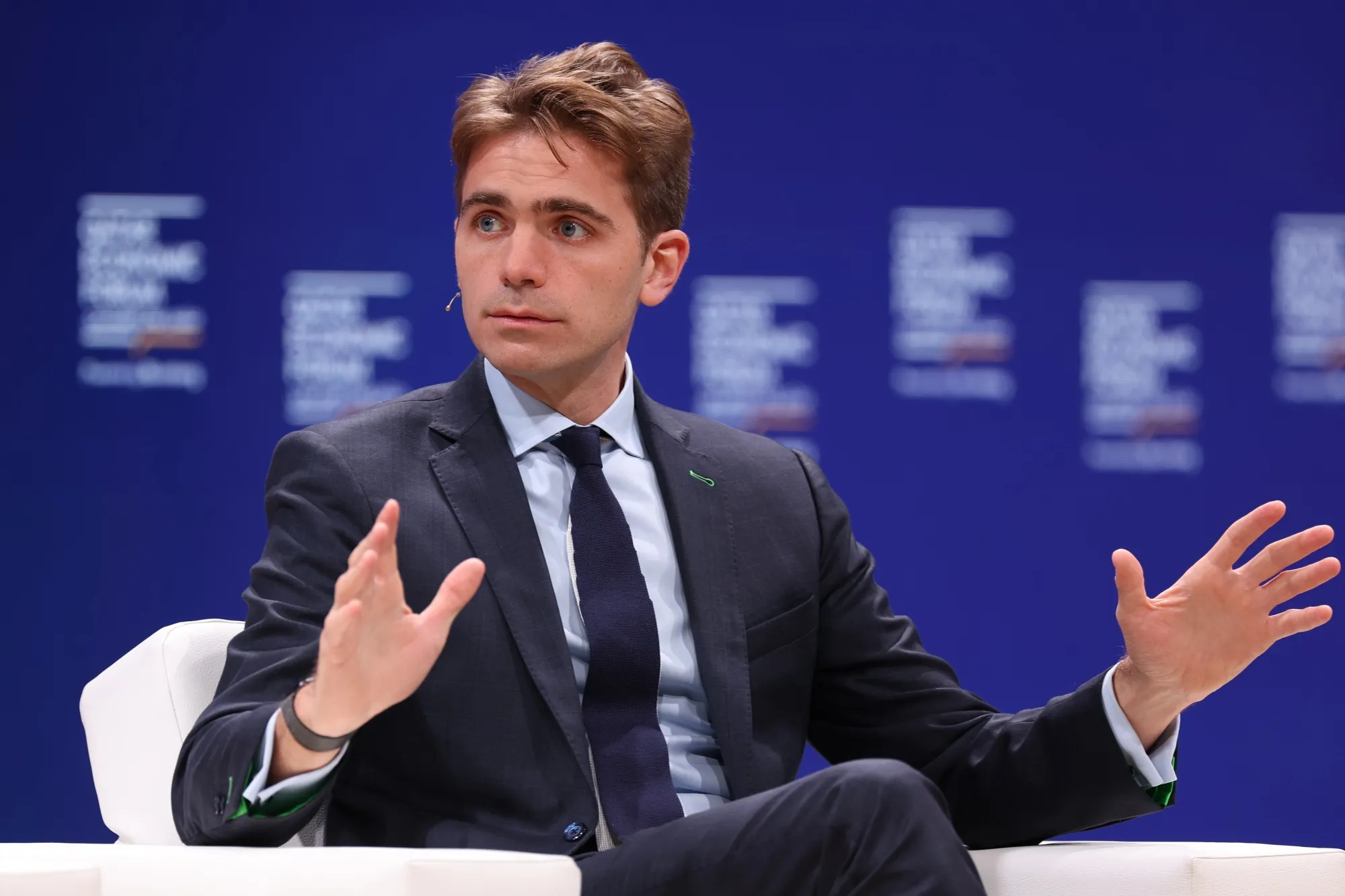 Pierpaolo Barbieri, founder and chief executive officer of Uala, speaks during a panel session on day two of the Qatar Economic Forum (QEF) in Doha, Qatar, on Wednesday, May 24, 2023.
