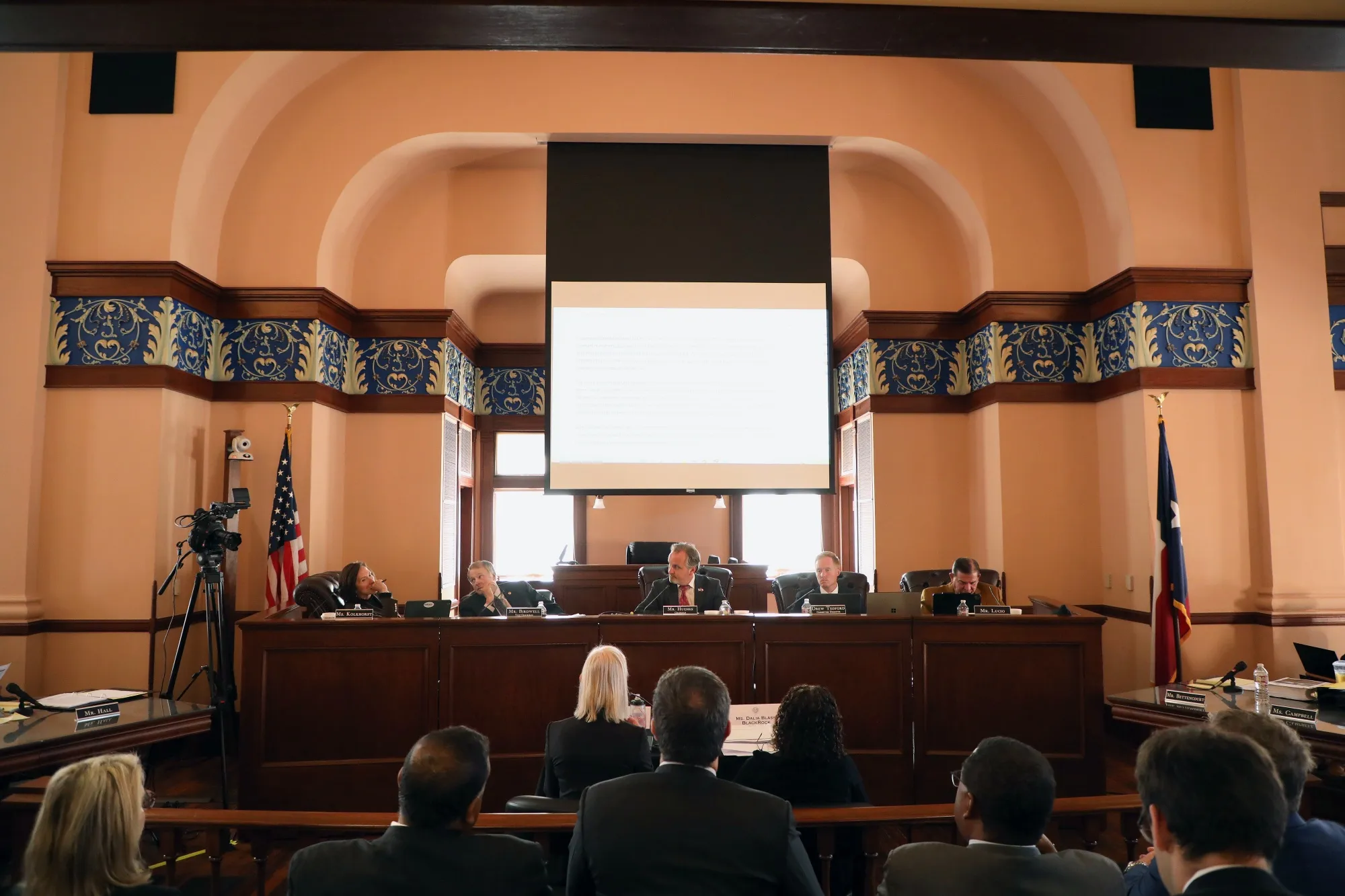 A Texas Senate Committee hearing on the ESG practices of finance firms in Marshall, Texas, US, on Dec. 15.