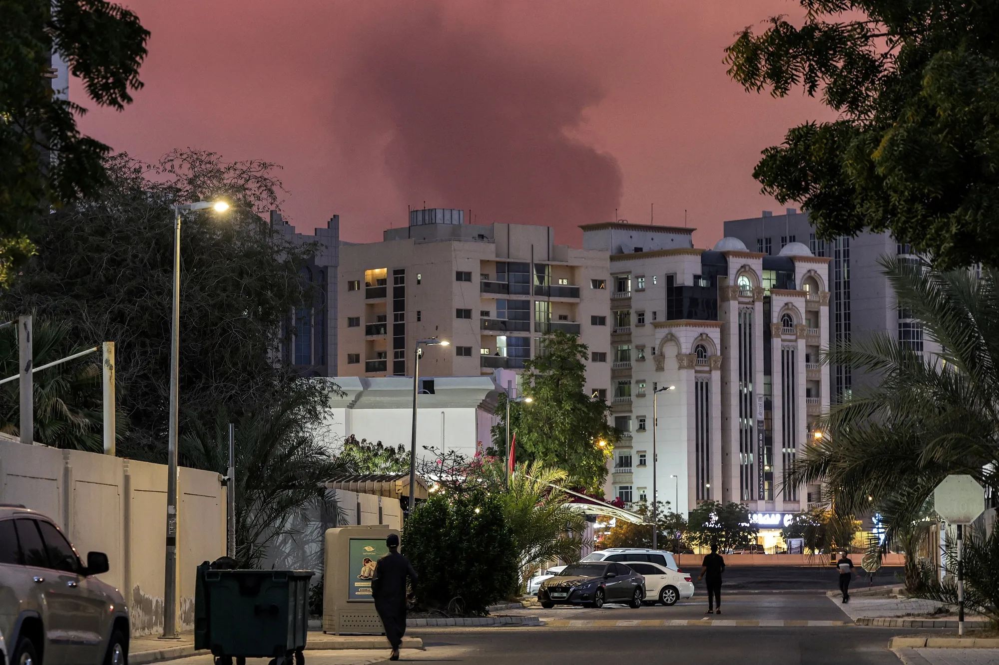 Smoke rises from the port of Fujairah following an attack, on March 4.