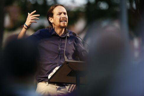Anti-Austerity Party Podemos Leader Pablo Iglesias Speaks At