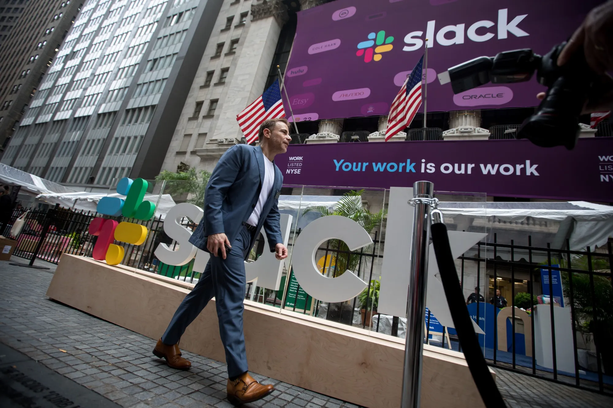 Stewart Butterfield, chief executive officer of Slack during the company's initial public offering.