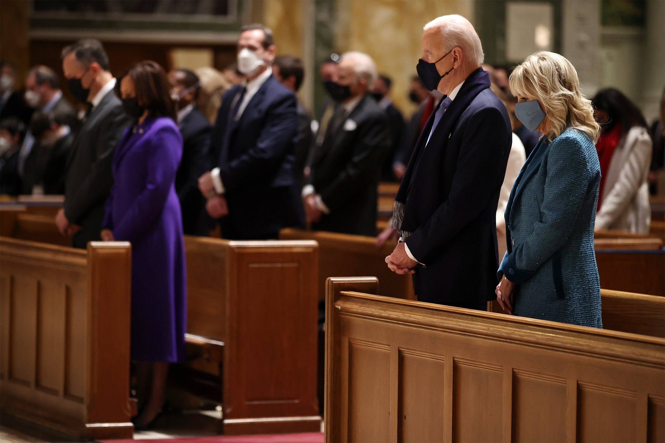 Joe Biden and Jill Biden attend services St. Matthew’s in Washington,&nbsp;D.C., on the morning of his inauguration.