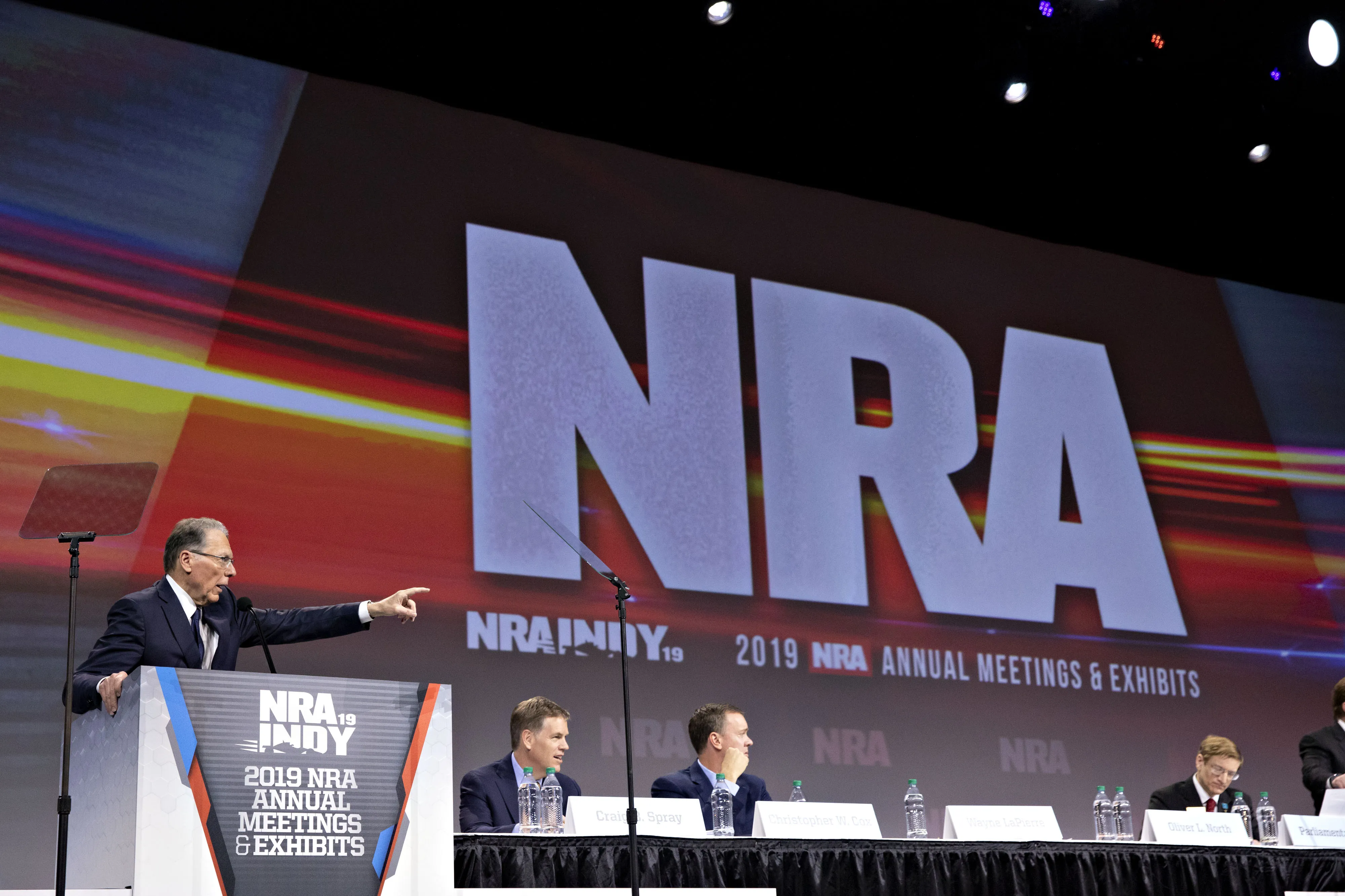 Wayne LaPierre during the NRA annual meeting in Indianapolis in 2019.