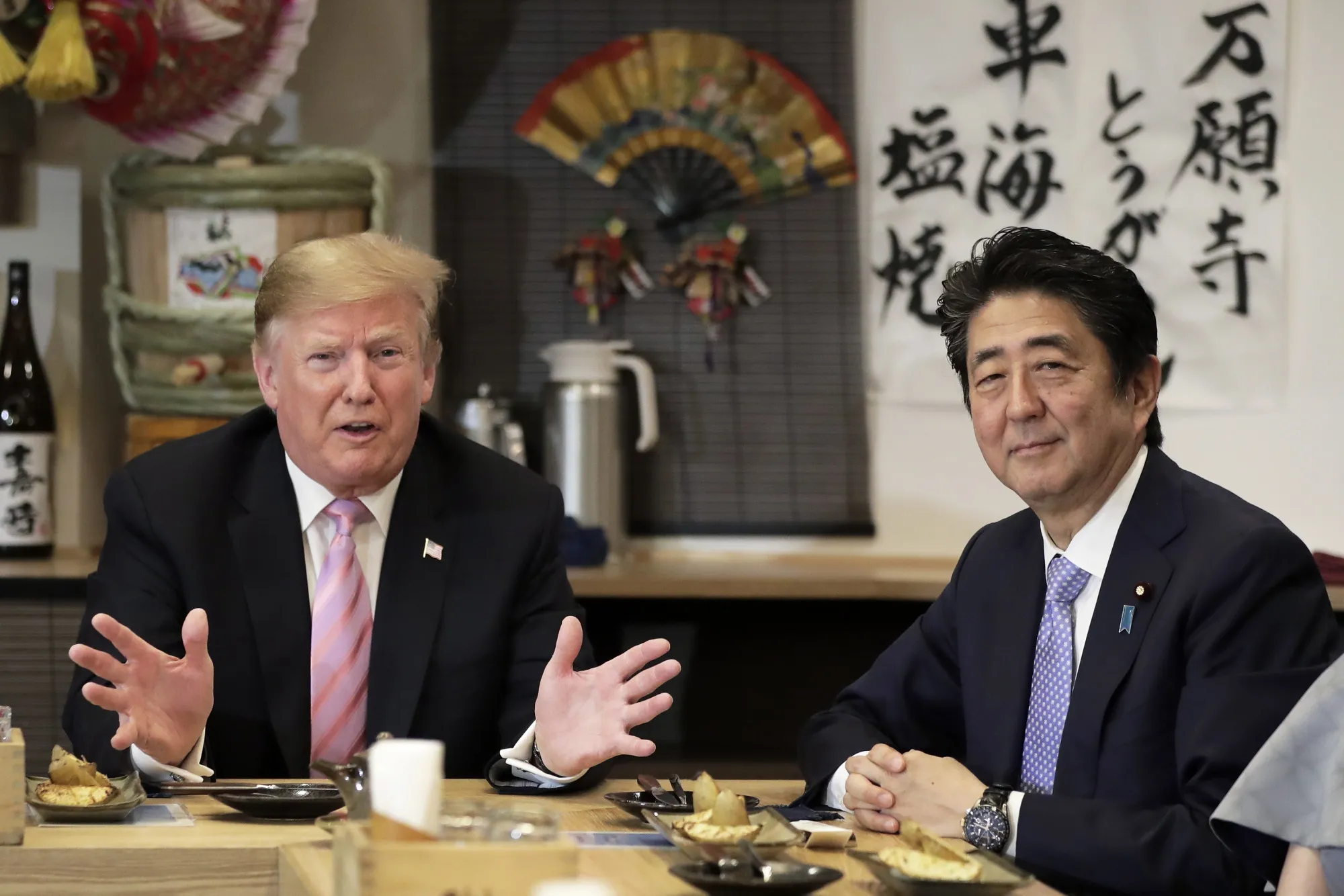U.S. President Donald Trump and Japan’s Shinzo Abe in May.
